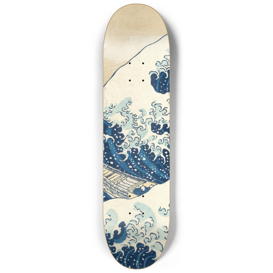The Great Wave Triptych — Left Deck Artwork by Hokusai