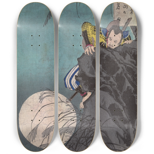 Moon at Mount Inaba Skateboard Triptych by Yoshitoshi — Full 3-Deck Art Set