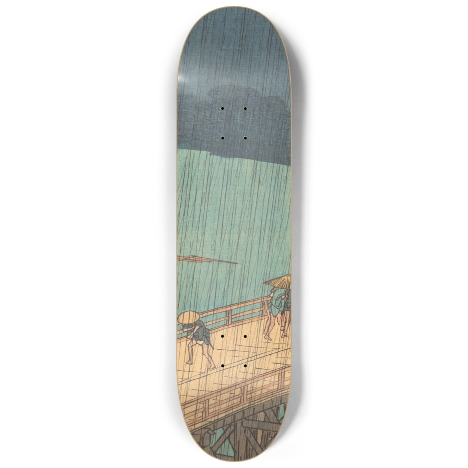 Sudden Shower Triptych — Center Deck Artwork by Hiroshige
