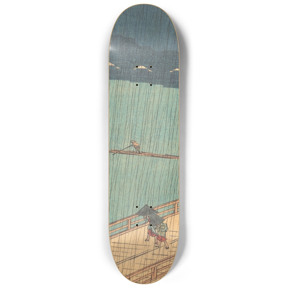 Sudden Shower Triptych — Left Deck Artwork by Hiroshige